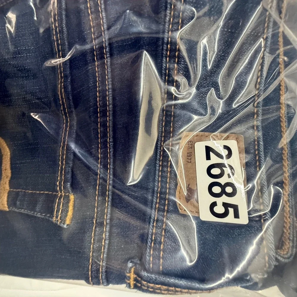American Eagle Kick Boot Jeans Men 12 Short Blue Super Stretch Dark Wash